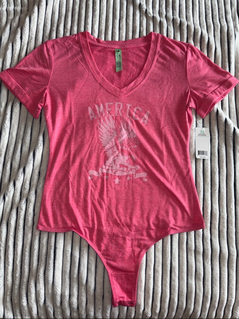 Honeydew Intimates Pink V-Neck Graphic Bodysuit NWT